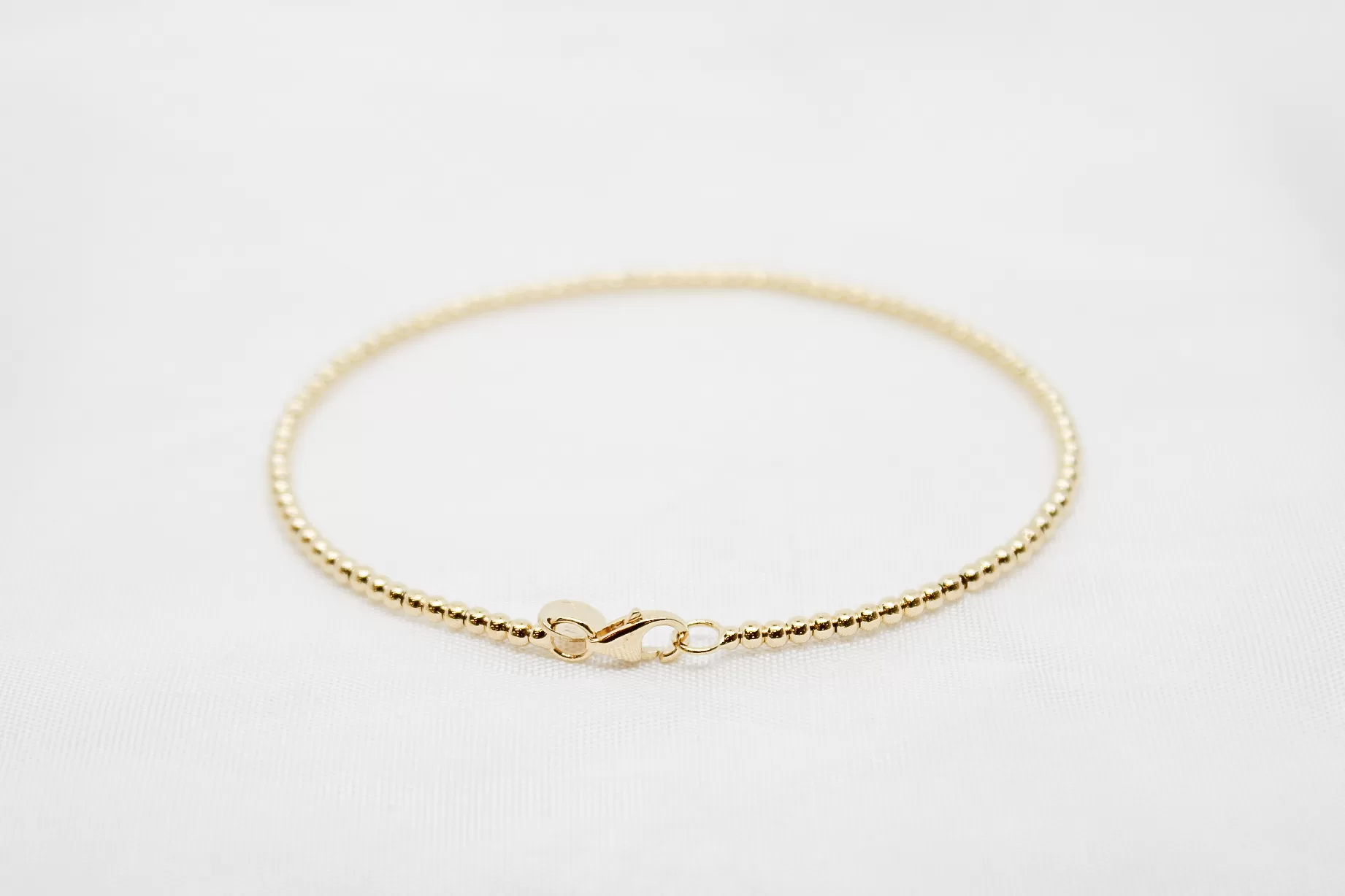 Pulseira em ouro escrava às bolinhas feitio riscadas