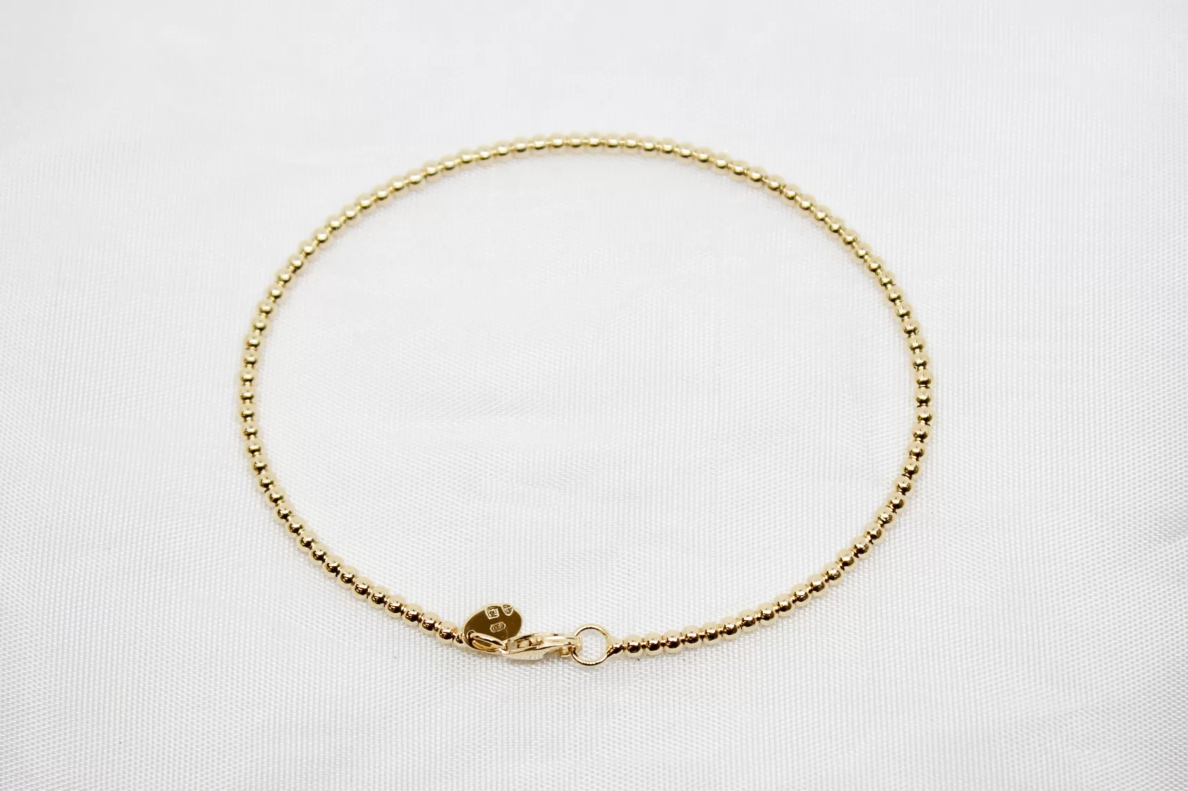 Pulseira em ouro escrava às bolinhas feitio riscadas
